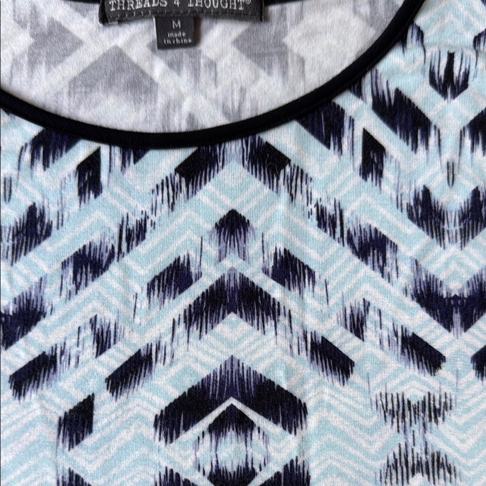 Threads 4 Thought Blue and Black Sleeveless Geometric Dress - Picture 2 of 8
